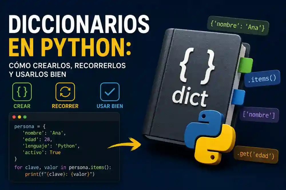Diccionarios en Python: cómo crearlos, recorrerlos y usarlos bien