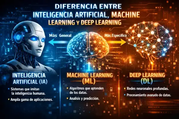 Diferencia entre Inteligencia Artificial, Machine Learning y Deep Learning