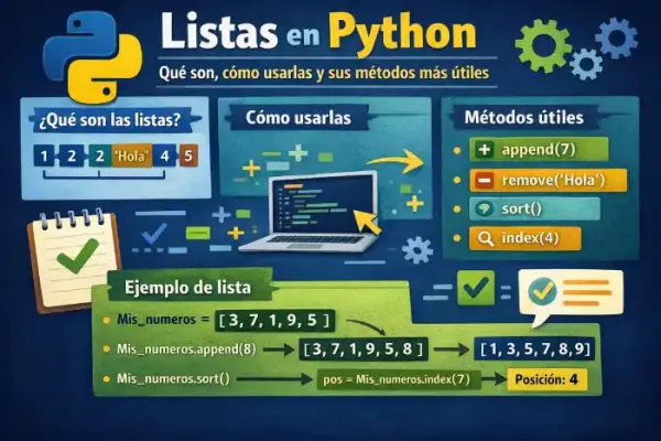 Listas en Python: Qué son, cómo usarlas y sus métodos más útiles