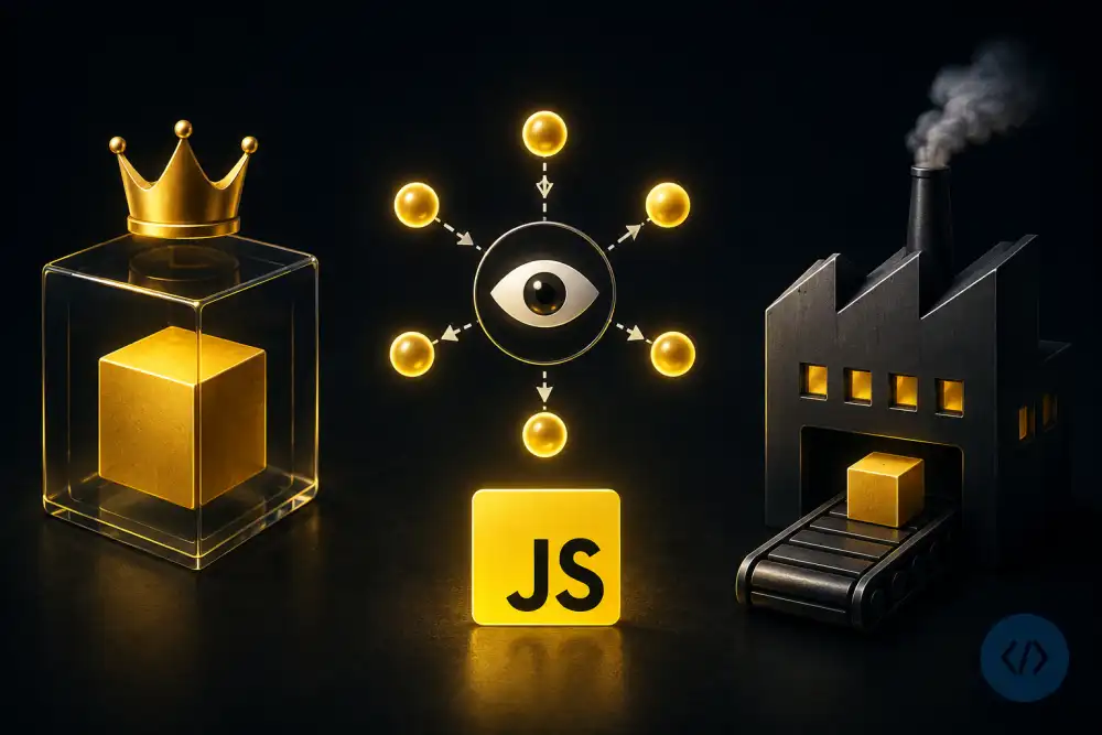 Patrones de diseño en JavaScript: Singleton, Observer y Factory